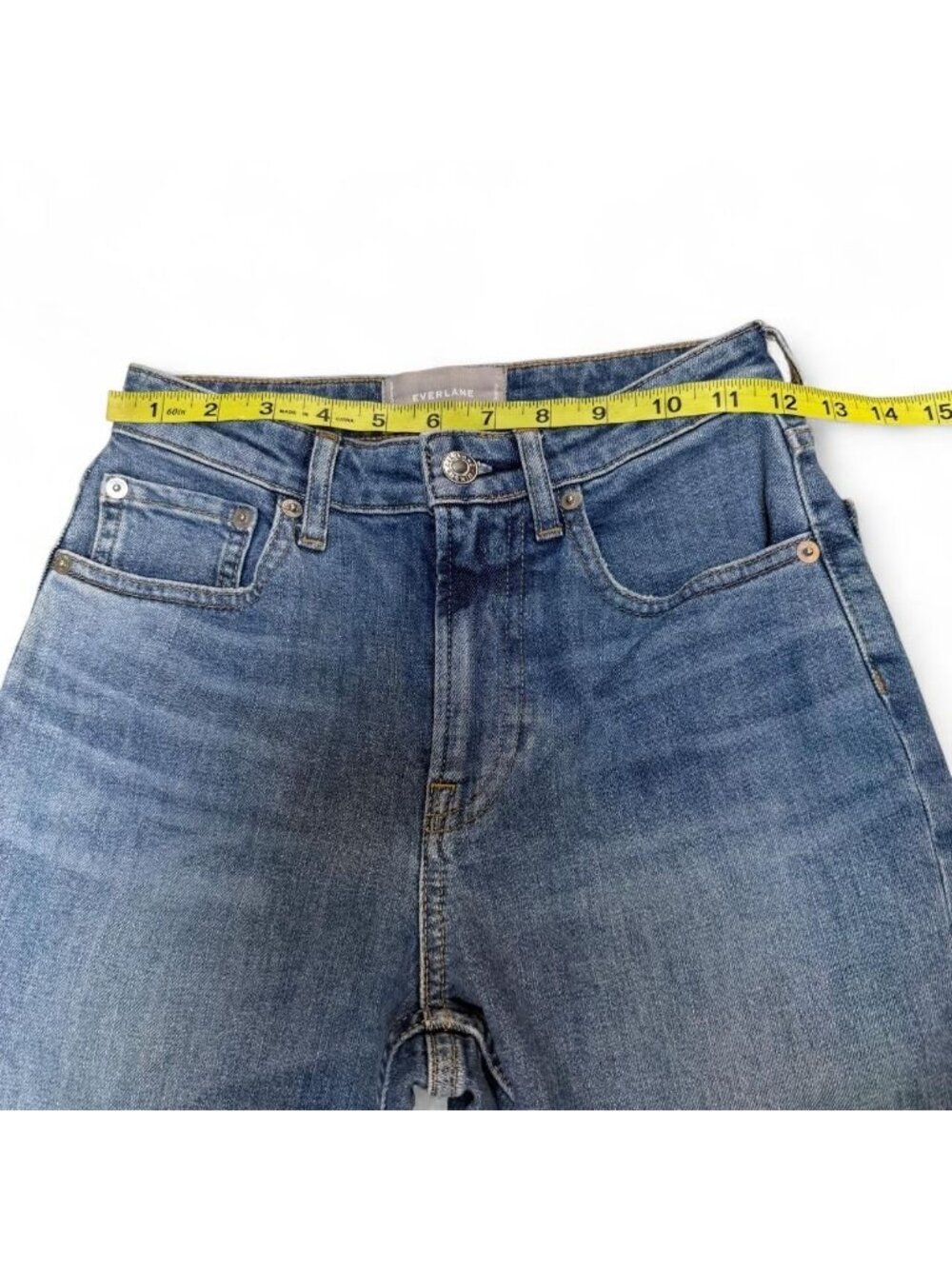 Everlane The High Rise Straight Jean Women's 24 Denim Preppy Medium Wash Blue - Picture 6 of 8